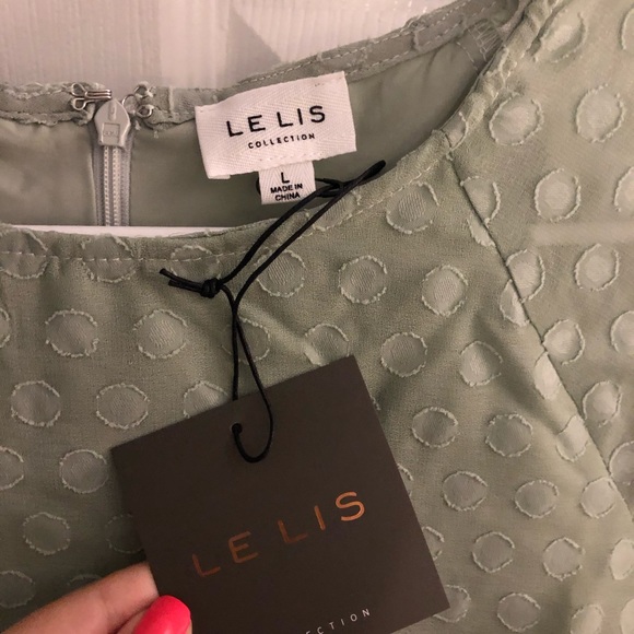 Sage green dress with circle details - Picture 3 of 3